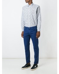 Chemise à manches longues imprimée bleu clair Etro