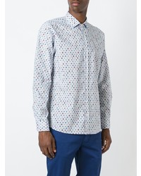 Chemise à manches longues imprimée bleu clair Etro