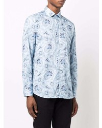 Chemise à manches longues imprimée bleu clair Etro