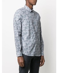 Chemise à manches longues imprimée bleu clair PS Paul Smith