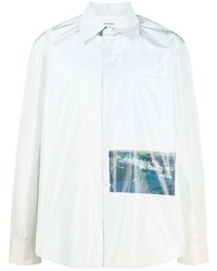 Chemise à manches longues imprimée bleu clair Namacheko