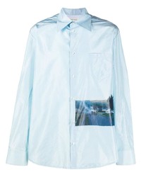 Chemise à manches longues imprimée bleu clair Namacheko