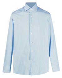 Chemise à manches longues imprimée bleu clair Orian