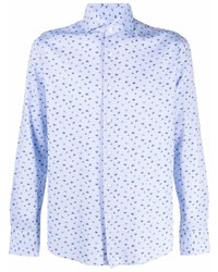 Chemise à manches longues imprimée bleu clair Orian