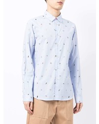 Chemise à manches longues imprimée bleu clair PS Paul Smith