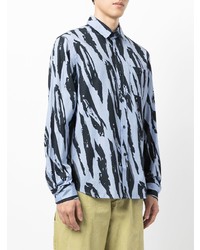 Chemise à manches longues imprimée bleu clair Kenzo