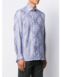 Chemise à manches longues imprimée bleu clair Etro