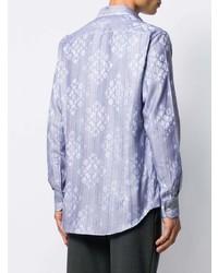 Chemise à manches longues imprimée bleu clair Etro