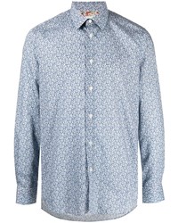 Chemise à manches longues imprimée bleu clair Paul Smith