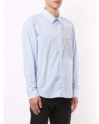 Chemise à manches longues imprimée bleu clair CK Calvin Klein