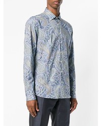 Chemise à manches longues imprimée bleu clair Etro