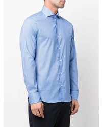 Chemise à manches longues imprimée bleu clair Fedeli