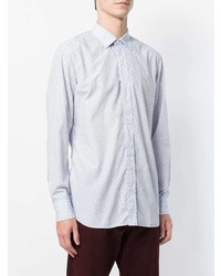 Chemise à manches longues imprimée bleu clair Lardini