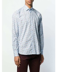 Chemise à manches longues imprimée bleu clair Etro