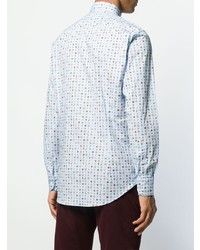 Chemise à manches longues imprimée bleu clair Etro