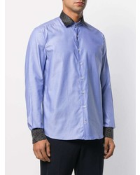 Chemise à manches longues imprimée bleu clair Etro