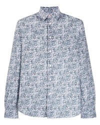 Chemise à manches longues imprimée bleu clair PS Paul Smith