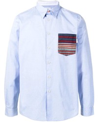 Chemise à manches longues imprimée bleu clair PS Paul Smith