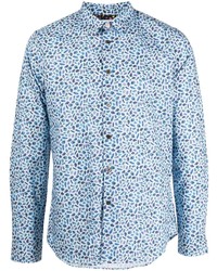 Chemise à manches longues imprimée bleu clair PS Paul Smith