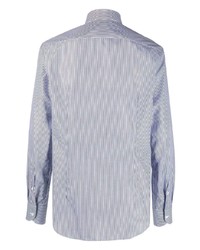 Chemise à manches longues imprimée bleu clair Corneliani