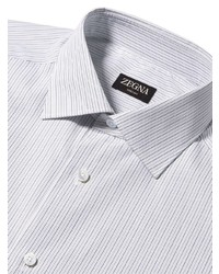 Chemise à manches longues imprimée bleu clair Zegna