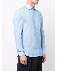 Chemise à manches longues imprimée bleu clair Fedeli