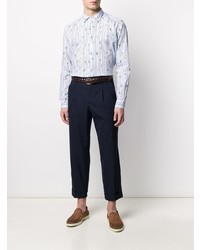 Chemise à manches longues imprimée bleu clair Etro