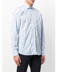 Chemise à manches longues imprimée bleu clair Etro