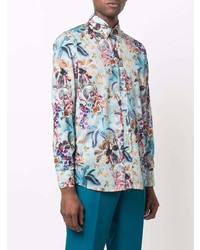 Chemise à manches longues imprimée bleu clair Etro