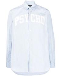 Chemise à manches longues imprimée bleu clair Undercover