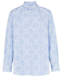 Chemise à manches longues imprimée bleu clair Valentino