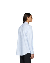 Chemise à manches longues imprimée bleu clair Versace