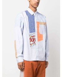 Chemise à manches longues imprimée bleu clair Junya Watanabe MAN