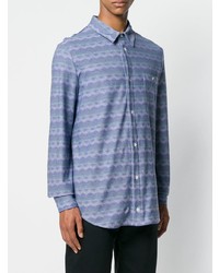 Chemise à manches longues imprimée bleu clair Missoni