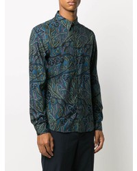 Chemise à manches longues imprimée bleu marine PS Paul Smith