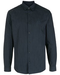 Chemise à manches longues imprimée bleu marine Armani Exchange