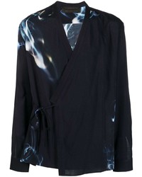 Chemise à manches longues imprimée bleu marine Atu Body Couture