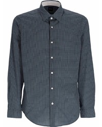 Chemise à manches longues imprimée bleu marine BOSS