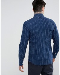 Chemise à manches longues imprimée bleu marine Wrangler