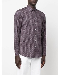 Chemise à manches longues imprimée bleu marine Etro