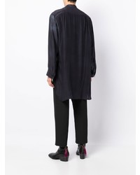 Chemise à manches longues imprimée bleu marine Yohji Yamamoto