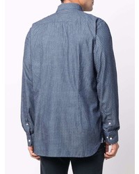 Chemise à manches longues imprimée bleu marine Tommy Hilfiger