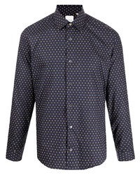 Chemise à manches longues imprimée bleu marine Paul Smith