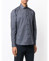 Chemise à manches longues imprimée bleu marine Etro