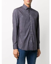 Chemise à manches longues imprimée bleu marine Etro