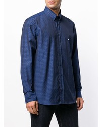 Chemise à manches longues imprimée bleu marine Etro