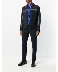 Chemise à manches longues imprimée bleu marine Etro