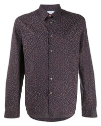 Chemise à manches longues imprimée bleu marine PS Paul Smith