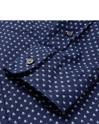 Chemise à manches longues imprimée bleu marine Club Monaco