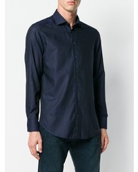 Chemise à manches longues imprimée bleu marine Etro